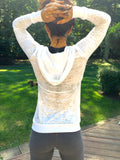THE HAND AND...Long Sleeve Burnout Hoodie with Crystals - jody dove style
 - 3