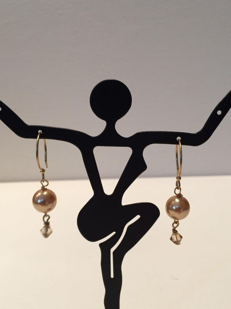 Pearl and Crystal Dangles - jody dove style
 - 1